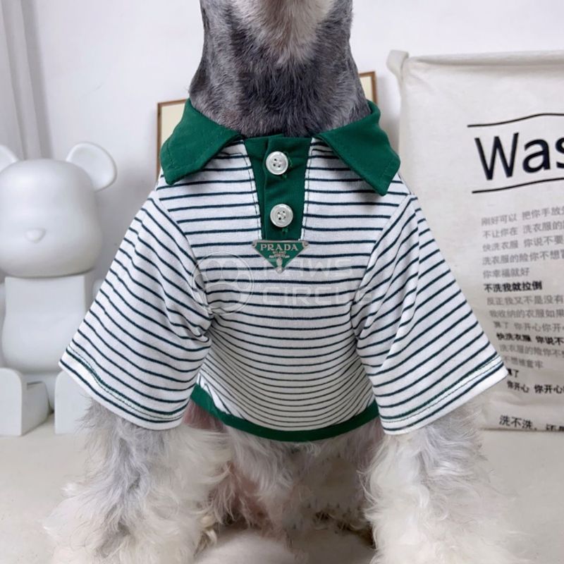 prada striped polo tee for dog