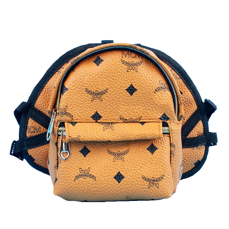 MCM All Over Logo Backpack | Paws Circle | Designer Bag for Dogs