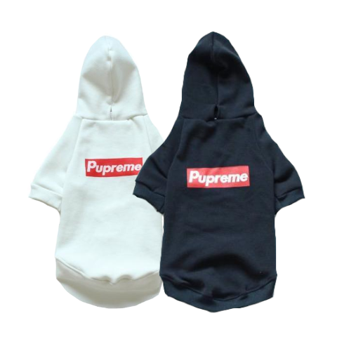 Pupreme Box Logo Dog Hoodie Paws Circle Dog Streetwear