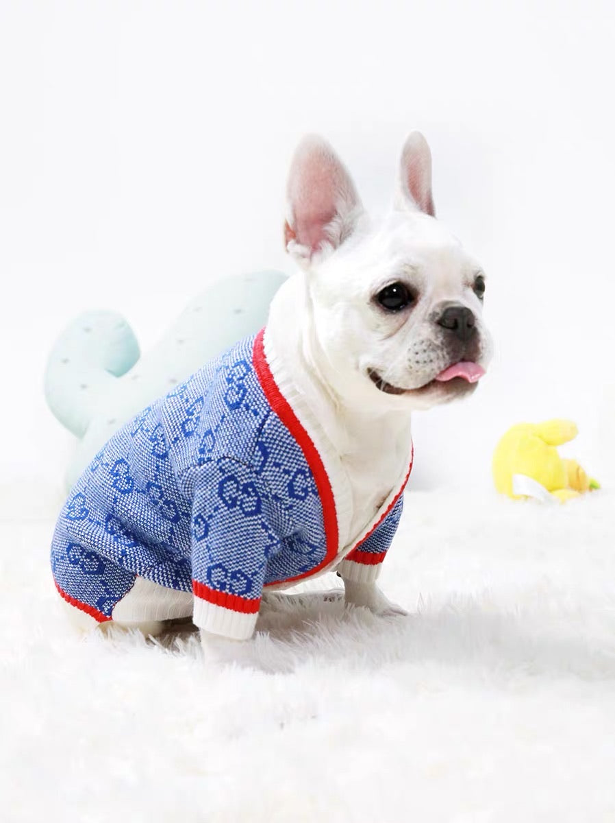 gucci monogram dog cardigan