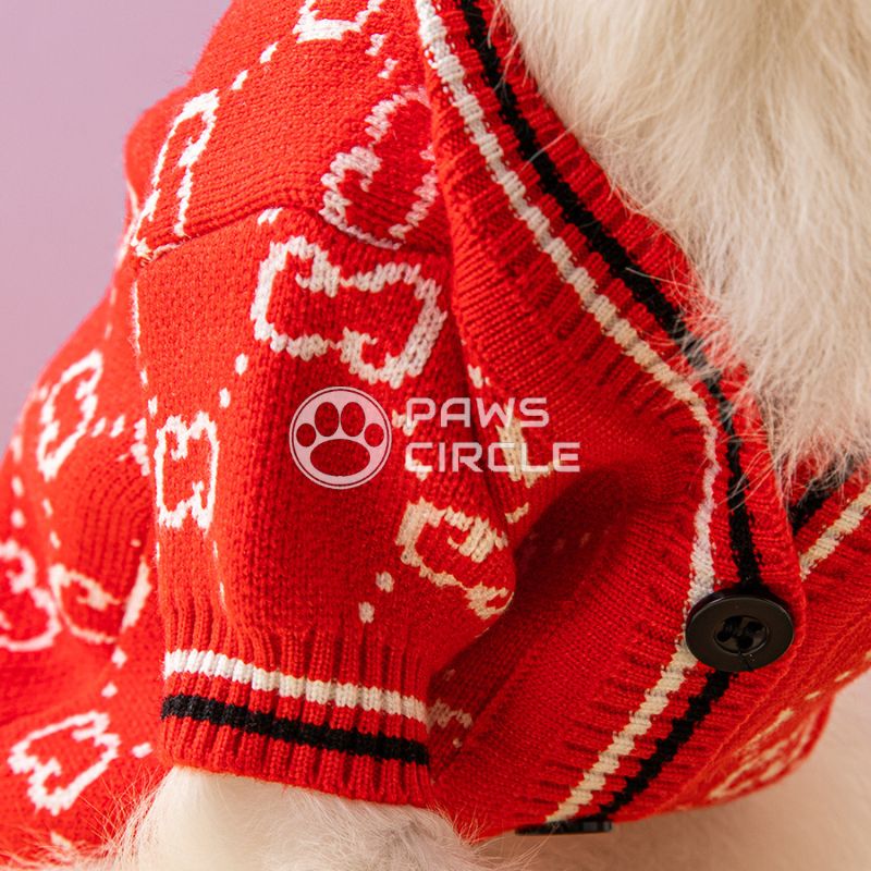 Louis Pup Made Knit Sweater, Paws Circle