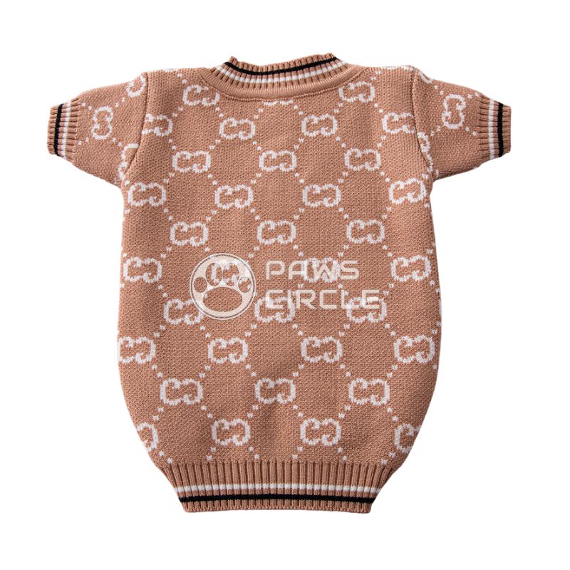 Boney Monogram Knit Dog Cardigan | Paws Circle | Designer Dog Clothes