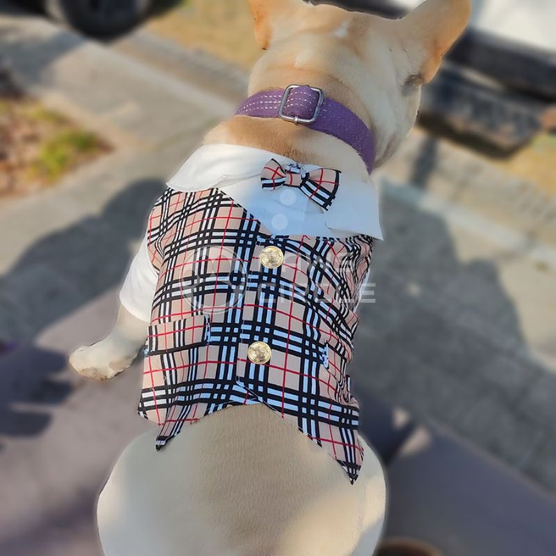 Burberry Checkered Bow Shirt for Dog