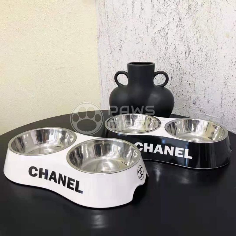 chanel double dog bowl