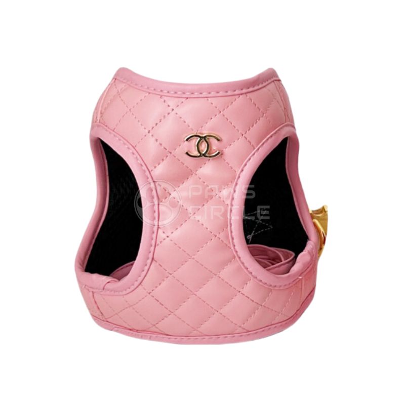 Chewnel Quilted Harness & Leash, Paws Circle