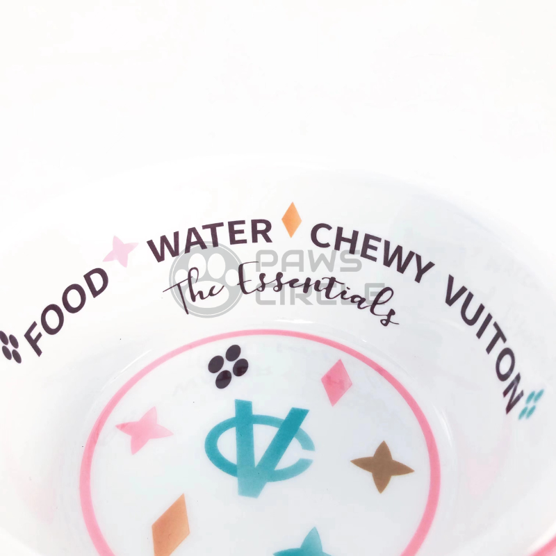 Chewy Vuitton Monogram Feeding Bowl