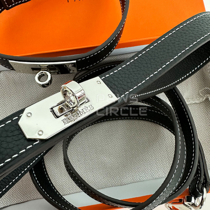 Hermes Kelly Black Dog Collar & Leash