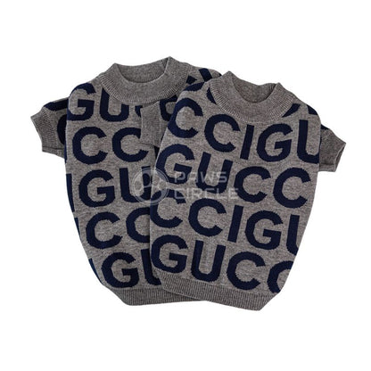 gucci logo sweater for dog in grey