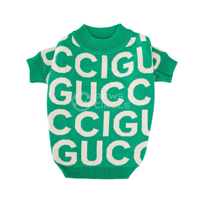 gucci logo sweater for dog in green