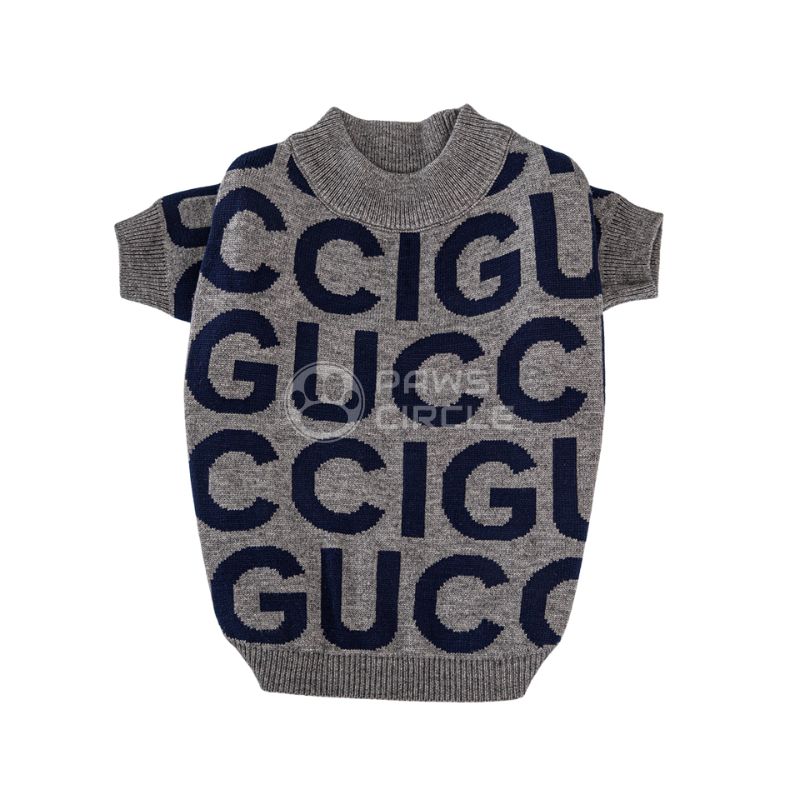 gucci logo sweater for dog in grey