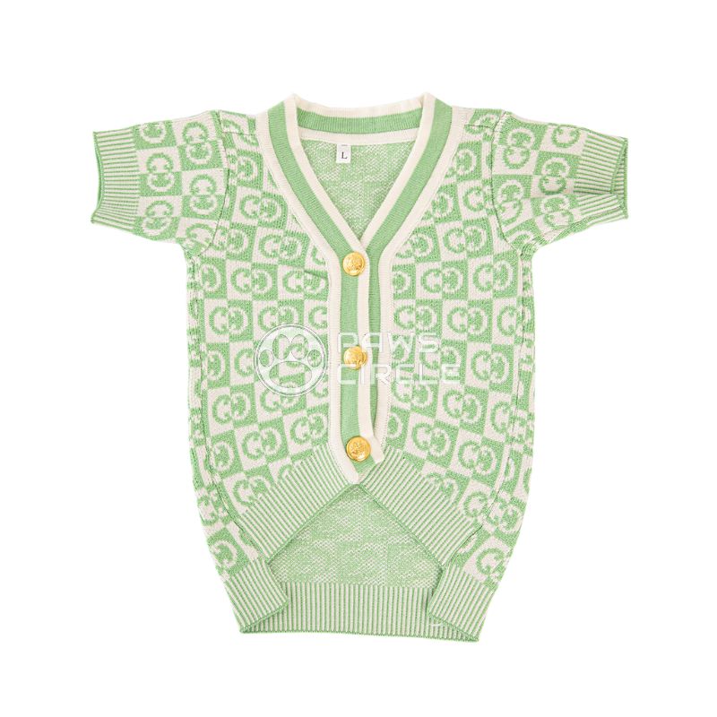 gucci checkered monogram green cardigan for dog