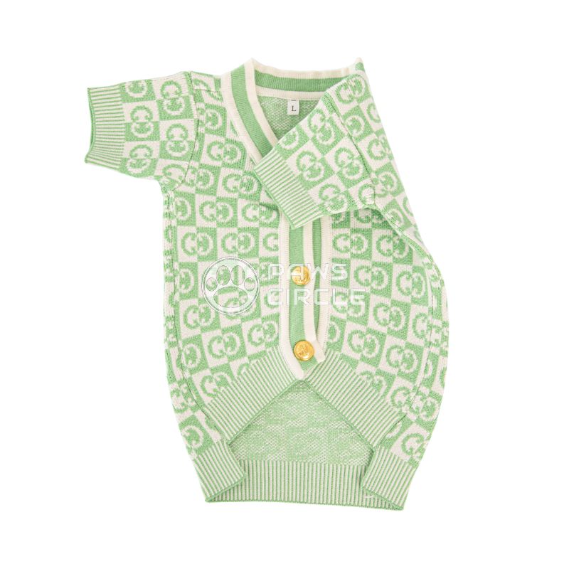 gucci checkered monogram green cardigan for dog