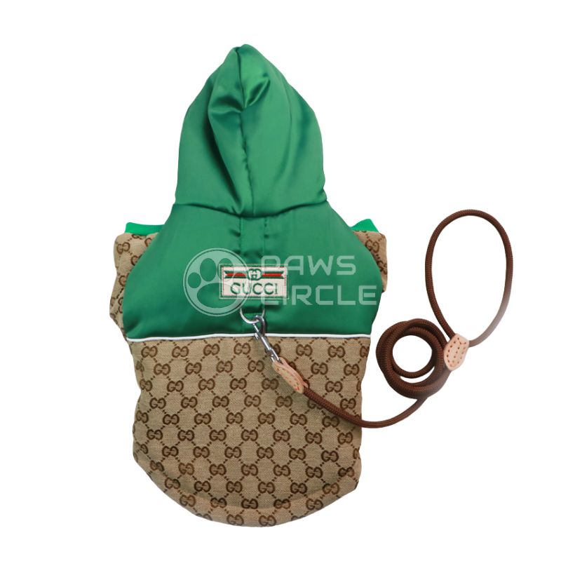 GUCCI MONOGRAM DOG PUFFER JACKET WITH LEASH