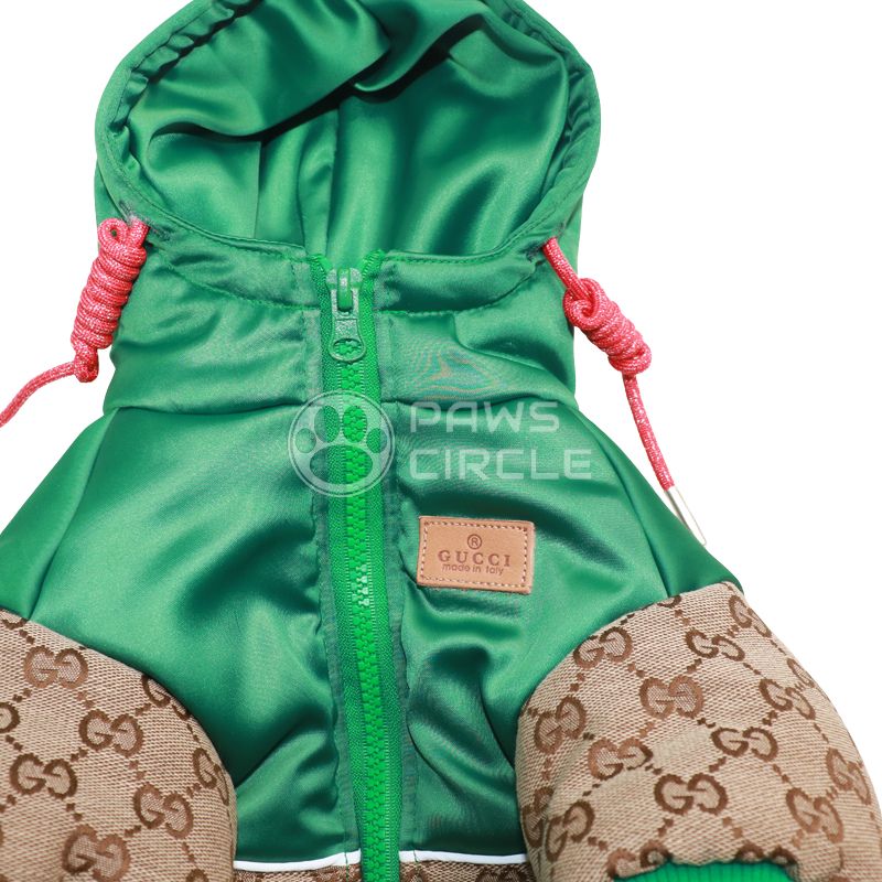 GUCCI MONOGRAM DOG PUFFER JACKET WITH LEASH