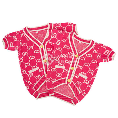 Pink Gucci Monogram Cardigan for dog