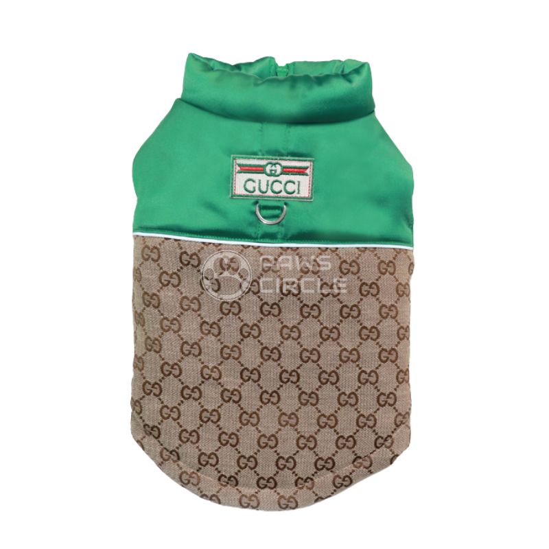 GUCCI MONOGRAM DOG PUFFER VEST WITH LEASH