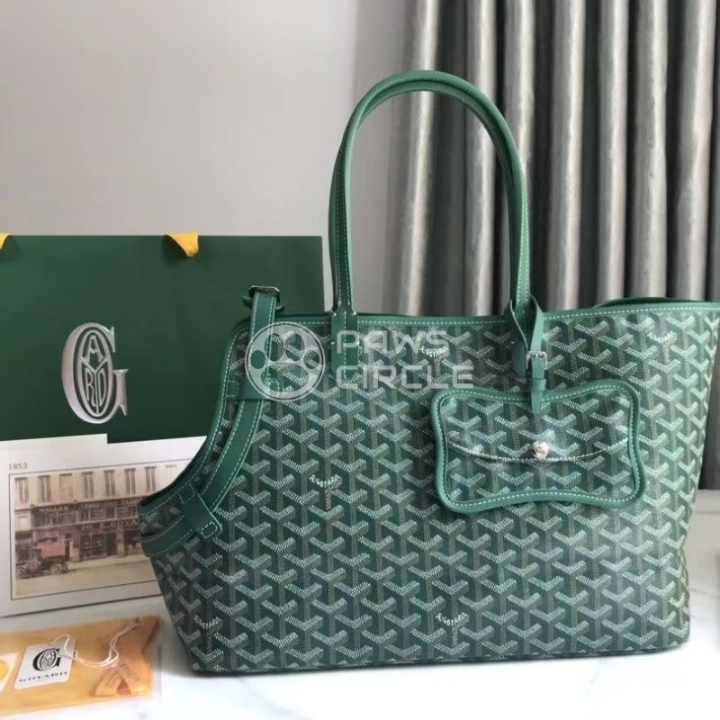 Goyard dog carrier tote bag