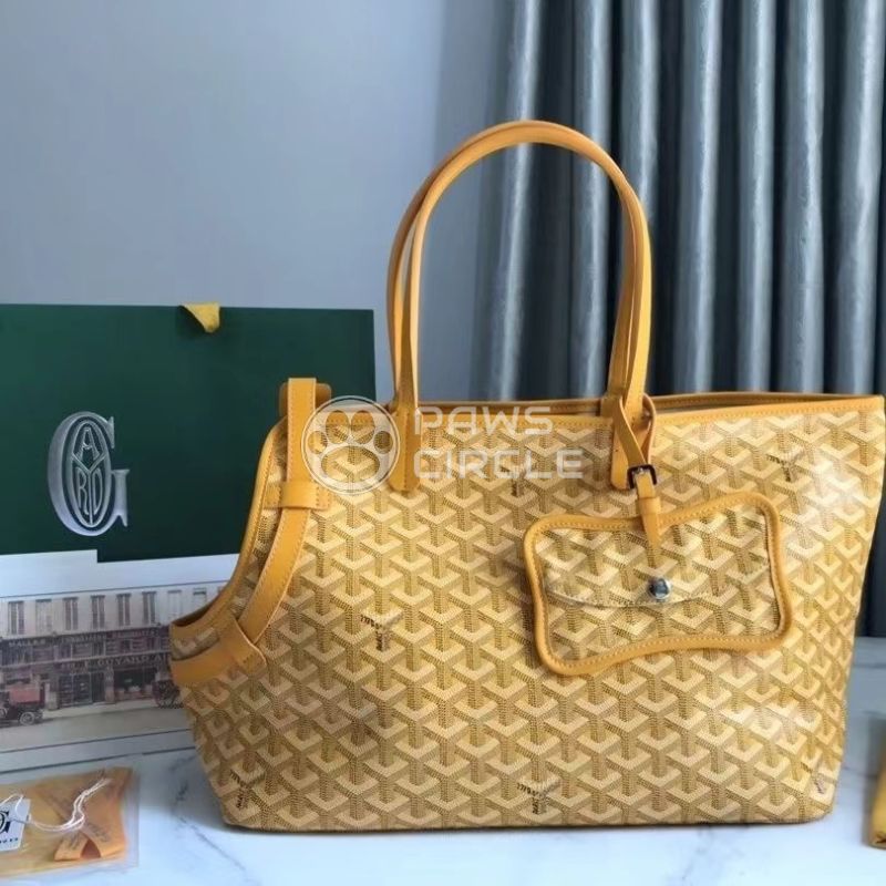 Goyard dog carrier tote bag