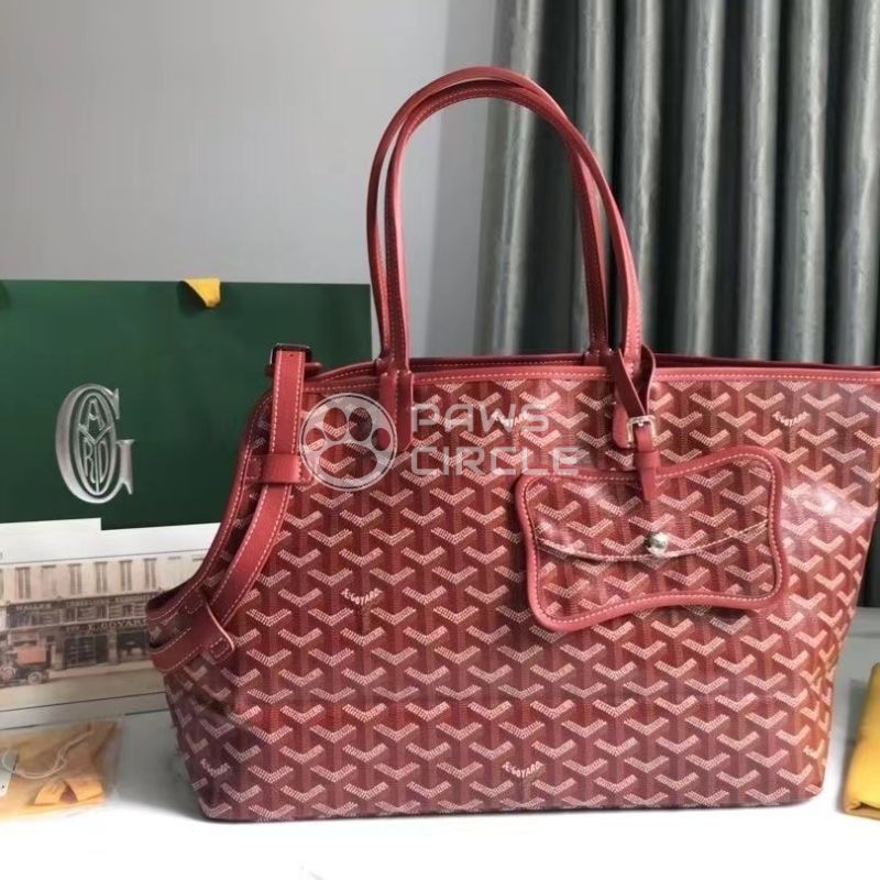 Goyard dog carrier tote bag