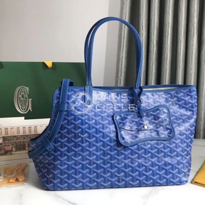 Goyard dog carrier tote bag