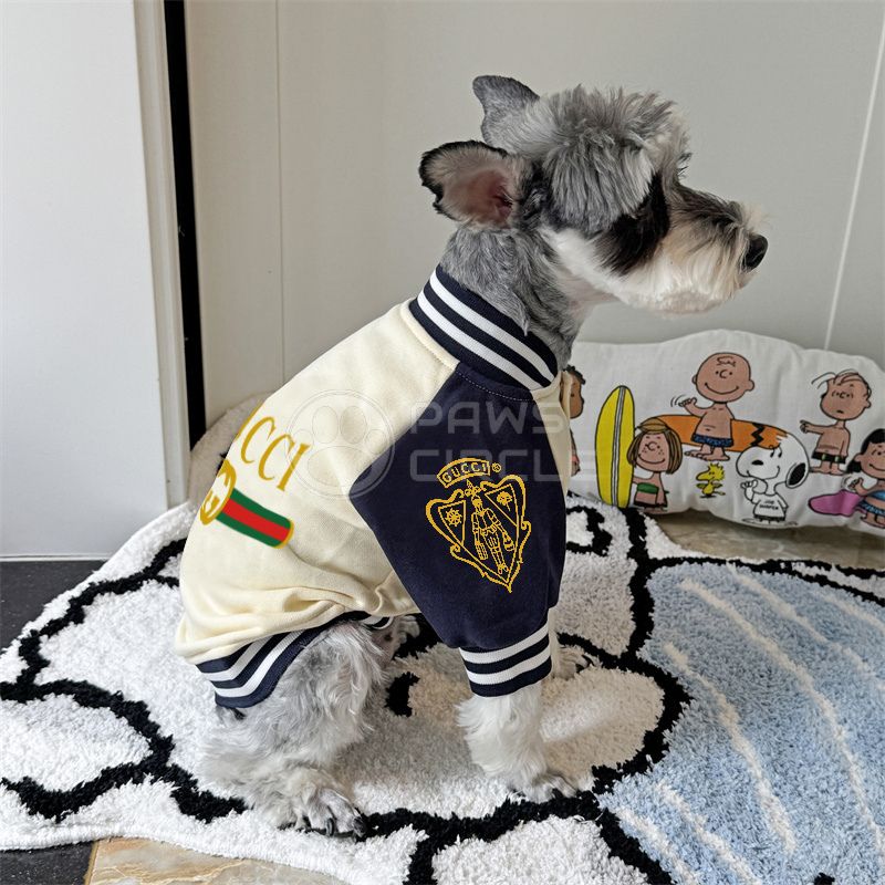 Gucci varsity jacket for dog in white color