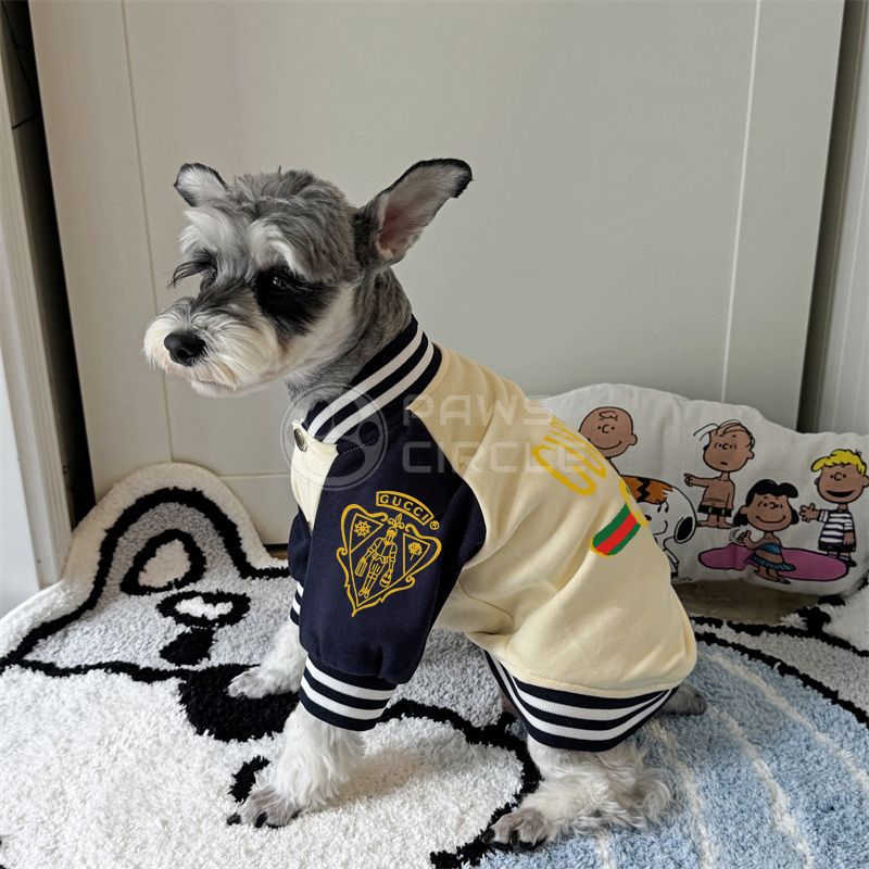 Gucci varsity jacket for dog in white color