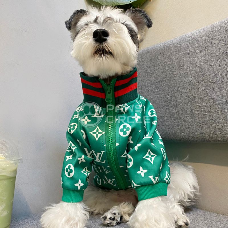 louis vuitton dog track jacket in green