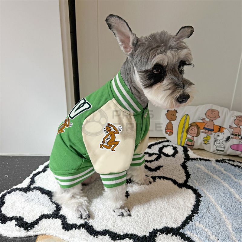 LV VARSITY JACKET FOR DOG IN GREEN