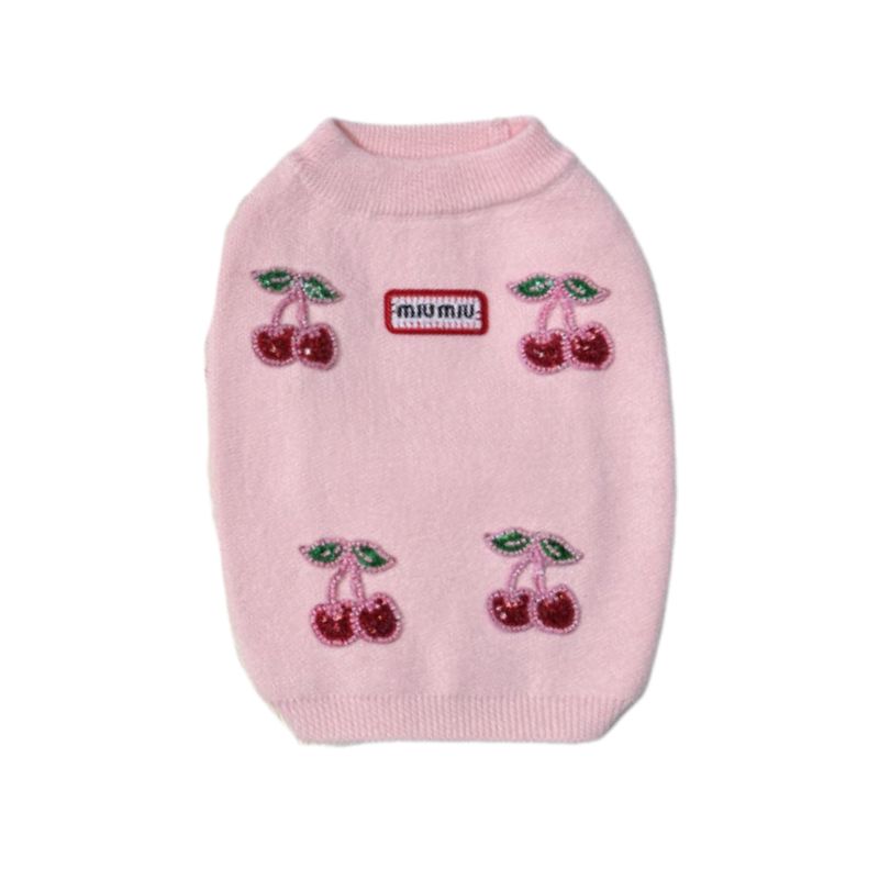 pink miu miu sweater for dog