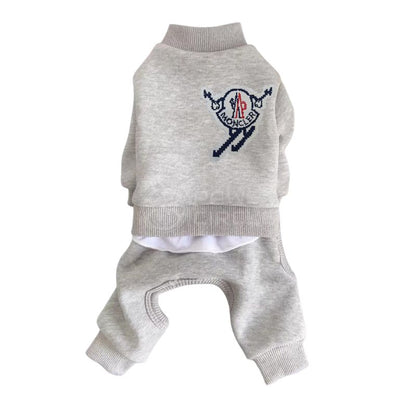 moncler four legged dog sweat suit in gray