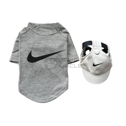 nike dog grey tee and hat 