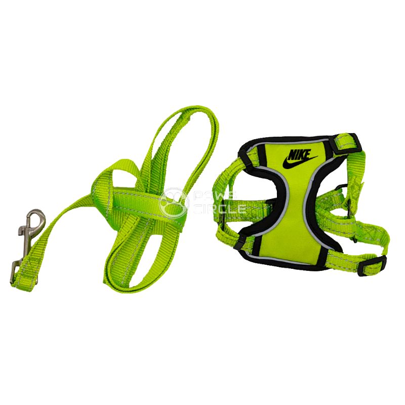 Nike Mesh Dog Harness and Leash in green