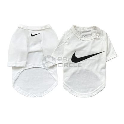 nike dog tee in white