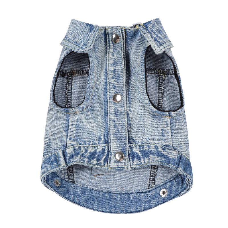 Denim jacket for pets on a white background