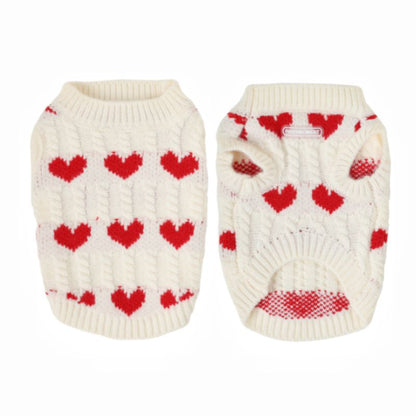 heart shape knit dog sweater