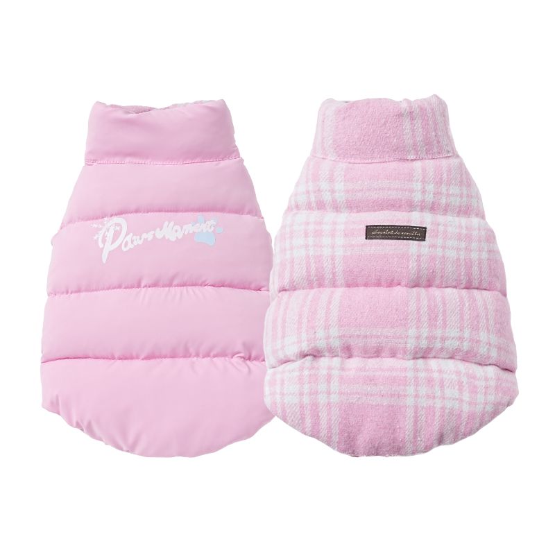 PINK PLAID REVERSIBLE VEST FOR DOGS