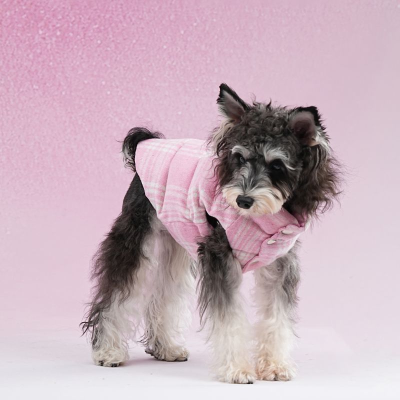 PINK PLAID REVERSIBLE VEST FOR DOGS