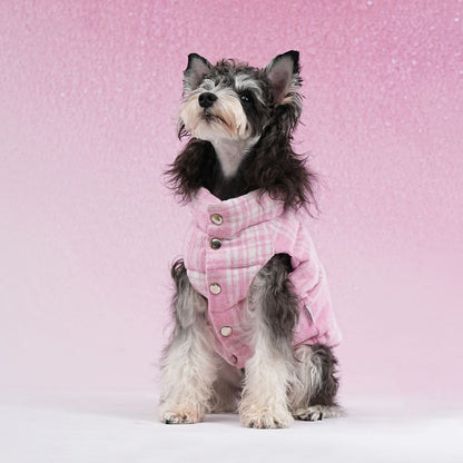 PINK PLAID REVERSIBLE VEST FOR DOGS