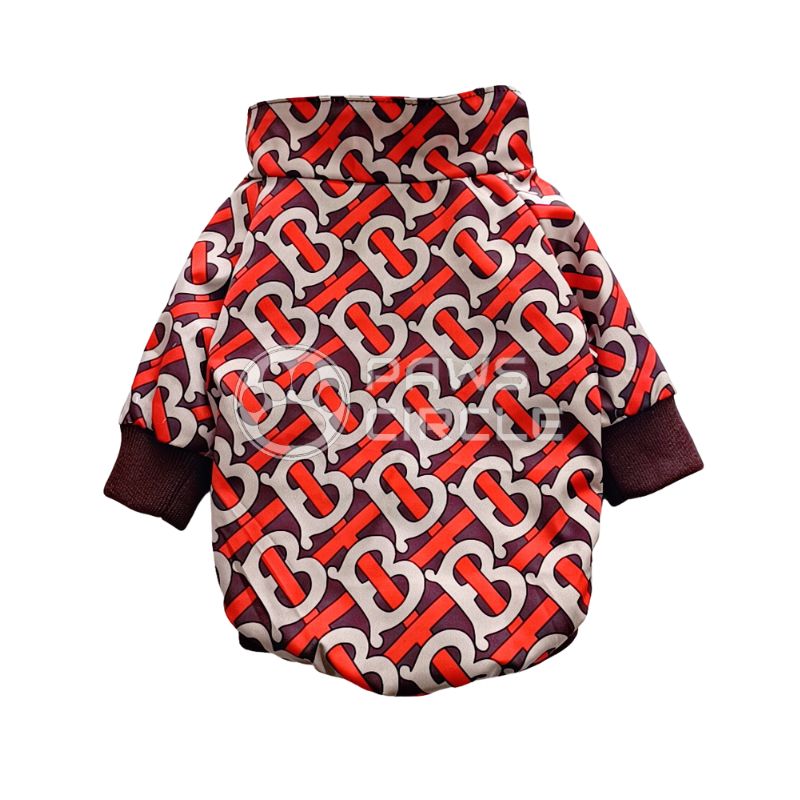 Pawberry TB Monogram Jacket Paws Circle Designer Dog Coat