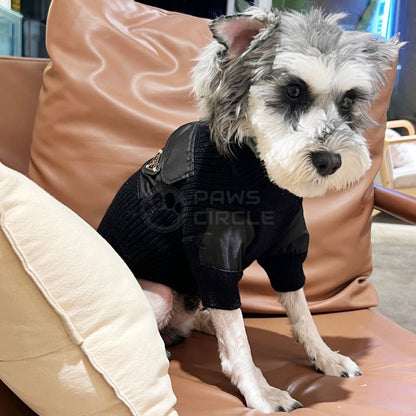 prada military sweater for dog in black