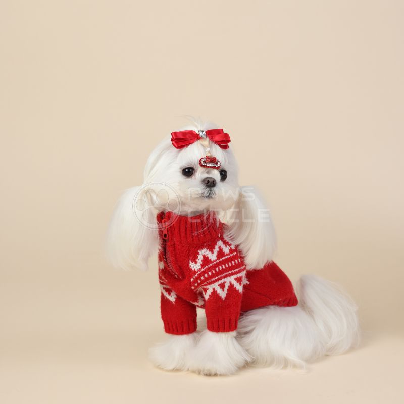 christmas half zip sweater for dog