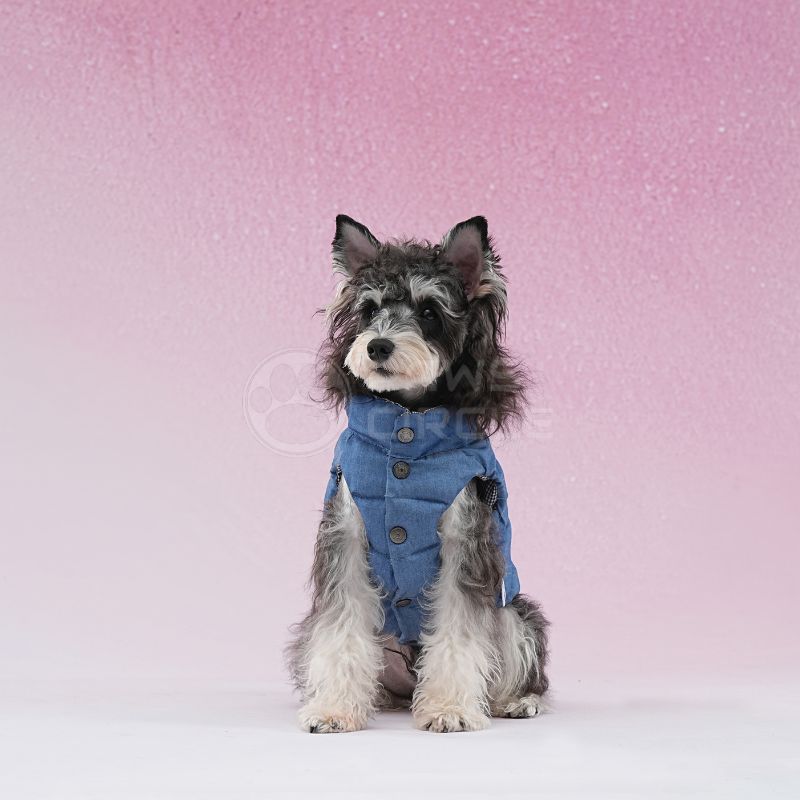 reversible gingham puffer vest for dogs