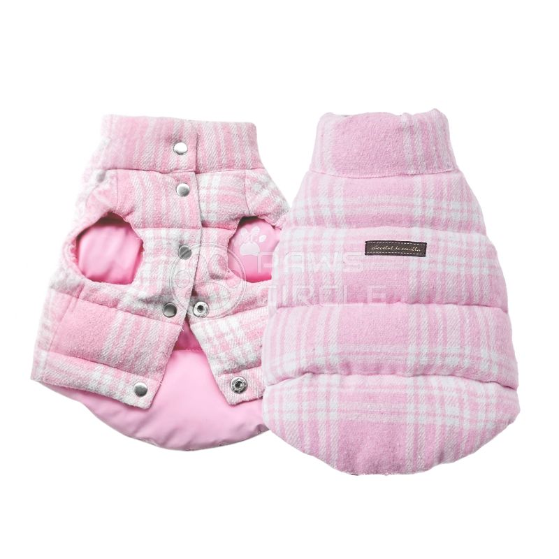 PINK PLAID REVERSIBLE VEST FOR DOGS