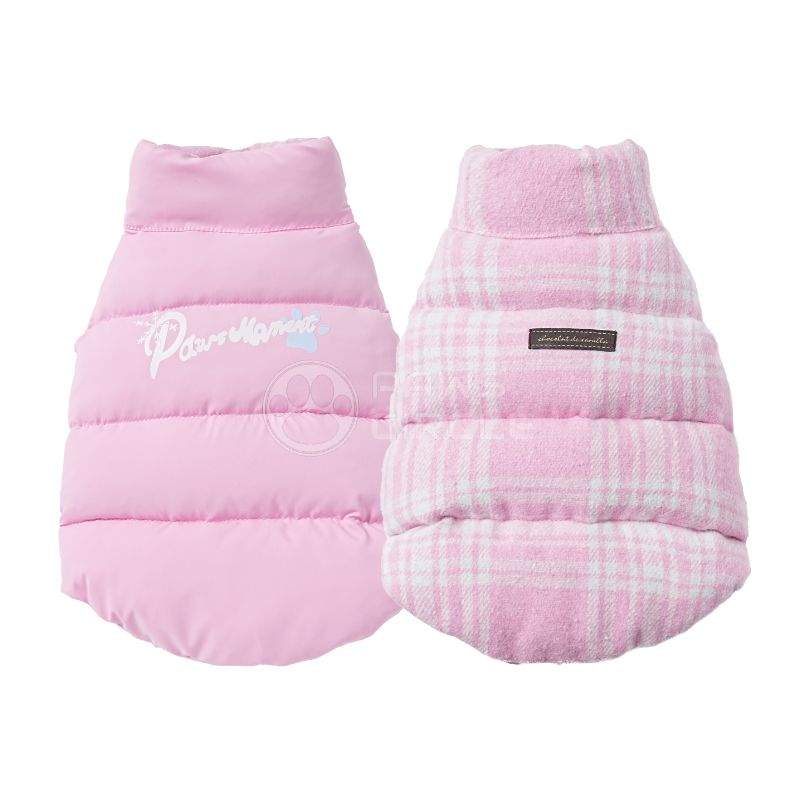 PINK PLAID REVERSIBLE VEST FOR DOGS