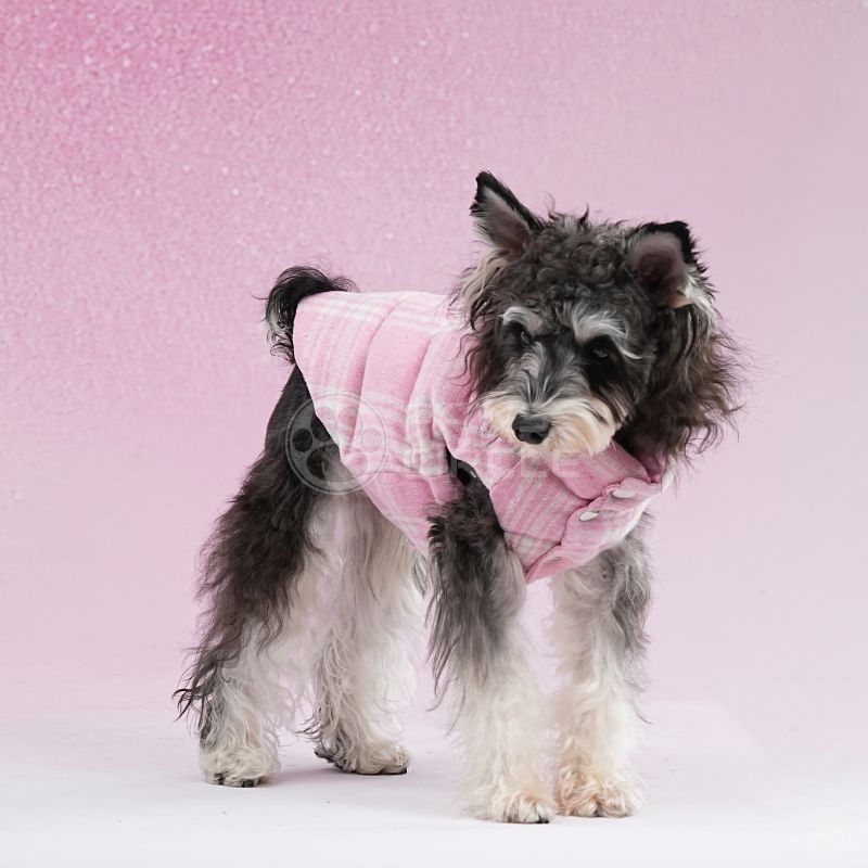 PINK PLAID REVERSIBLE VEST FOR DOGS