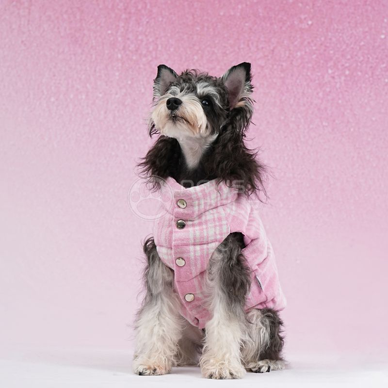 PINK PLAID REVERSIBLE VEST FOR DOGS