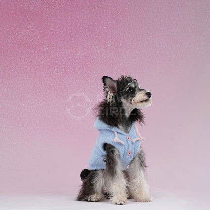 pastel blue fluffy hoodies for puppy