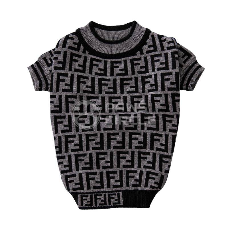 Fendi Monogram Sweater for dog in black