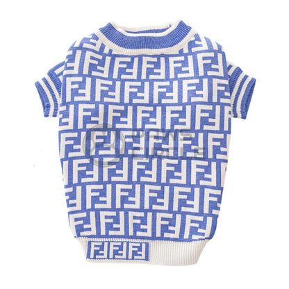 Fendi Monogram Sweater for dog in blue