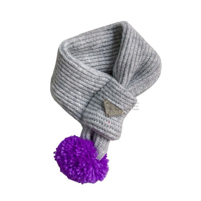 Prada Pom Pom Knit Scarf for dog in grey